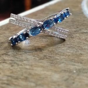 Sterling silver blue sapphire